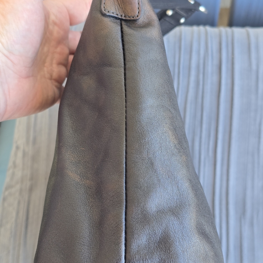 Coach Y2K June 1998 Great Condition Black Leather Tote Bag Purple Silk Inerior - Picture 13 of 17